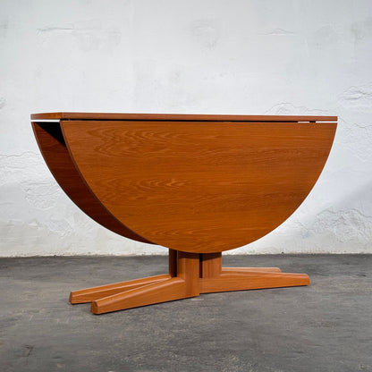 Drop Leaf Round Dining Table, 1960s