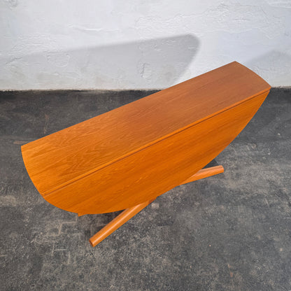 Drop Leaf Round Dining Table, 1960s
