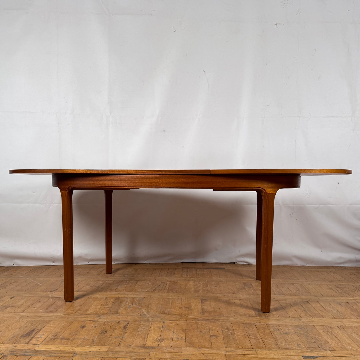 Vintage Nathan Oval Teak Dining Table with Butterfly Extension, 1970s — Mid-Century Modern