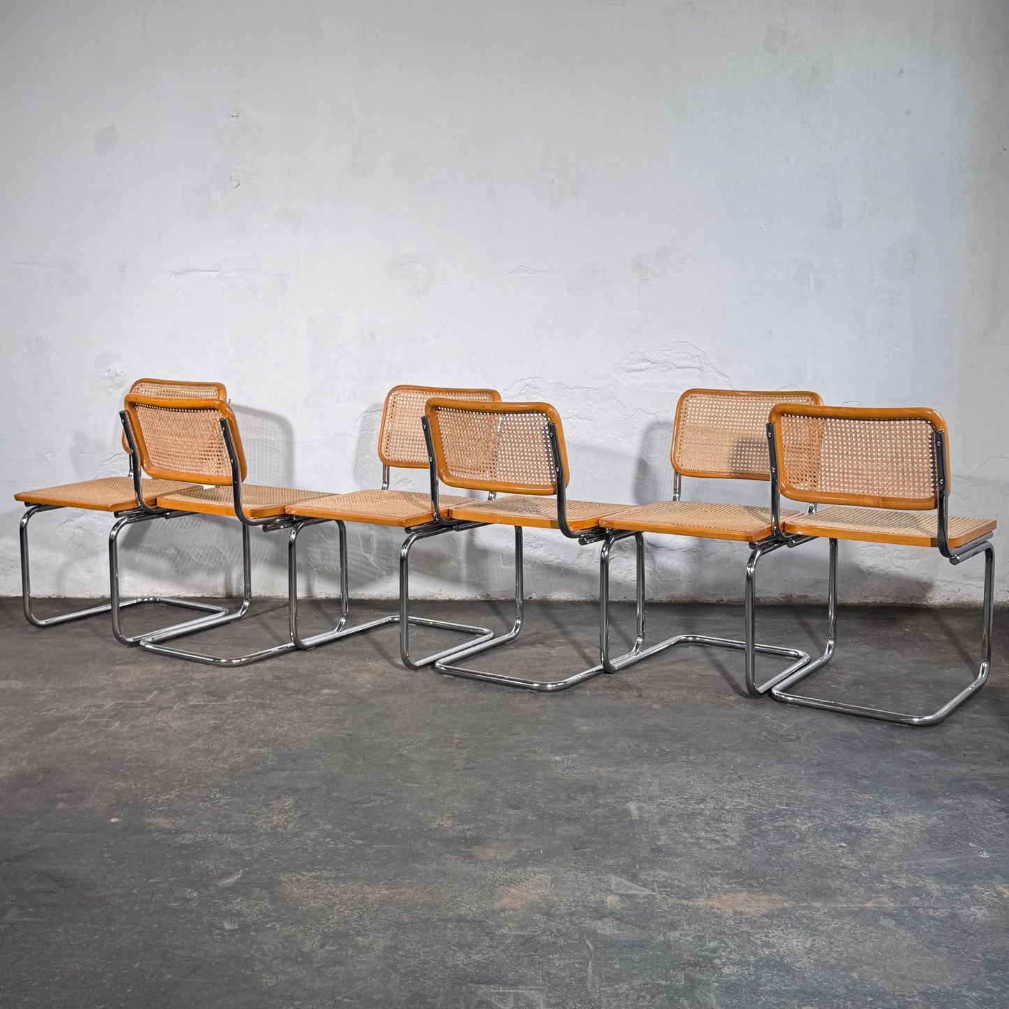 Set of 6 Italian Cesca Style Chairs, 1960s