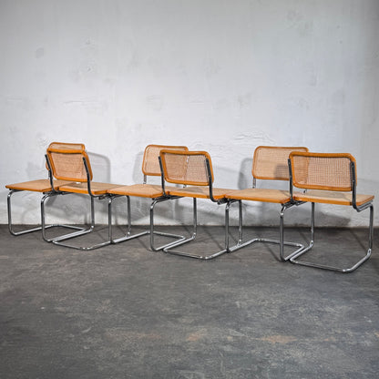Set of 6 Italian Cesca Style Chairs, 1960s