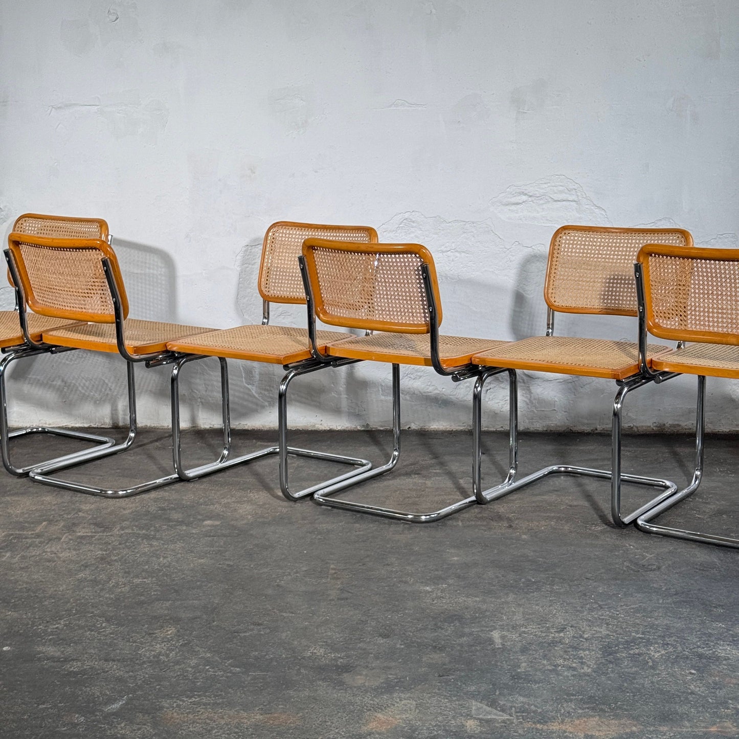 Set of 6 Italian Cesca Style Chairs, 1960s