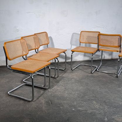 Set of 6 Italian Cesca Style Chairs, 1960s