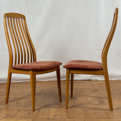 Set of 4 Danish Schou Andersen Teak Dining Chairs, 1970s — Upholstered Mid-Century Modern