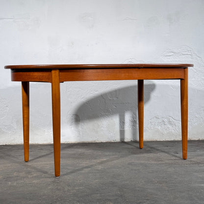 British Oval Extendable Teak Dining Table, 1960s