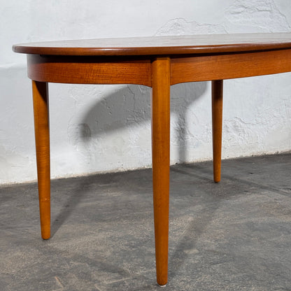 British Oval Extendable Teak Dining Table, 1960s