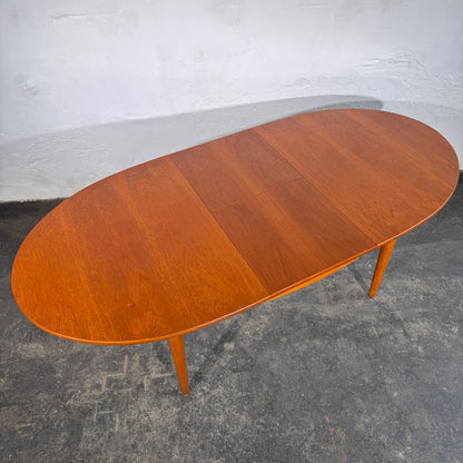 British Oval Extendable Teak Dining Table, 1960s