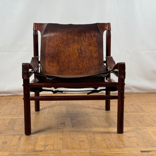 Vintage Hungarian Safari Leather Chair, 1970s — Mid-Century Modern Design