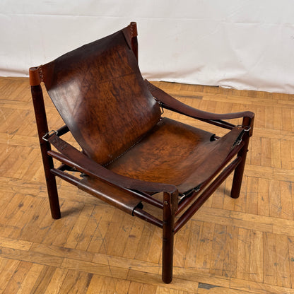 Vintage Hungarian Safari Leather Chair, 1970s — Mid-Century Modern Design