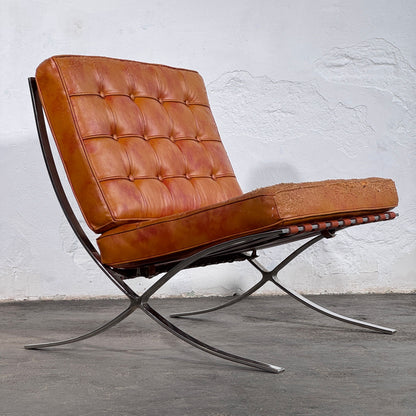 Barcelona Style Lounge Chair, Vintage Reproduction