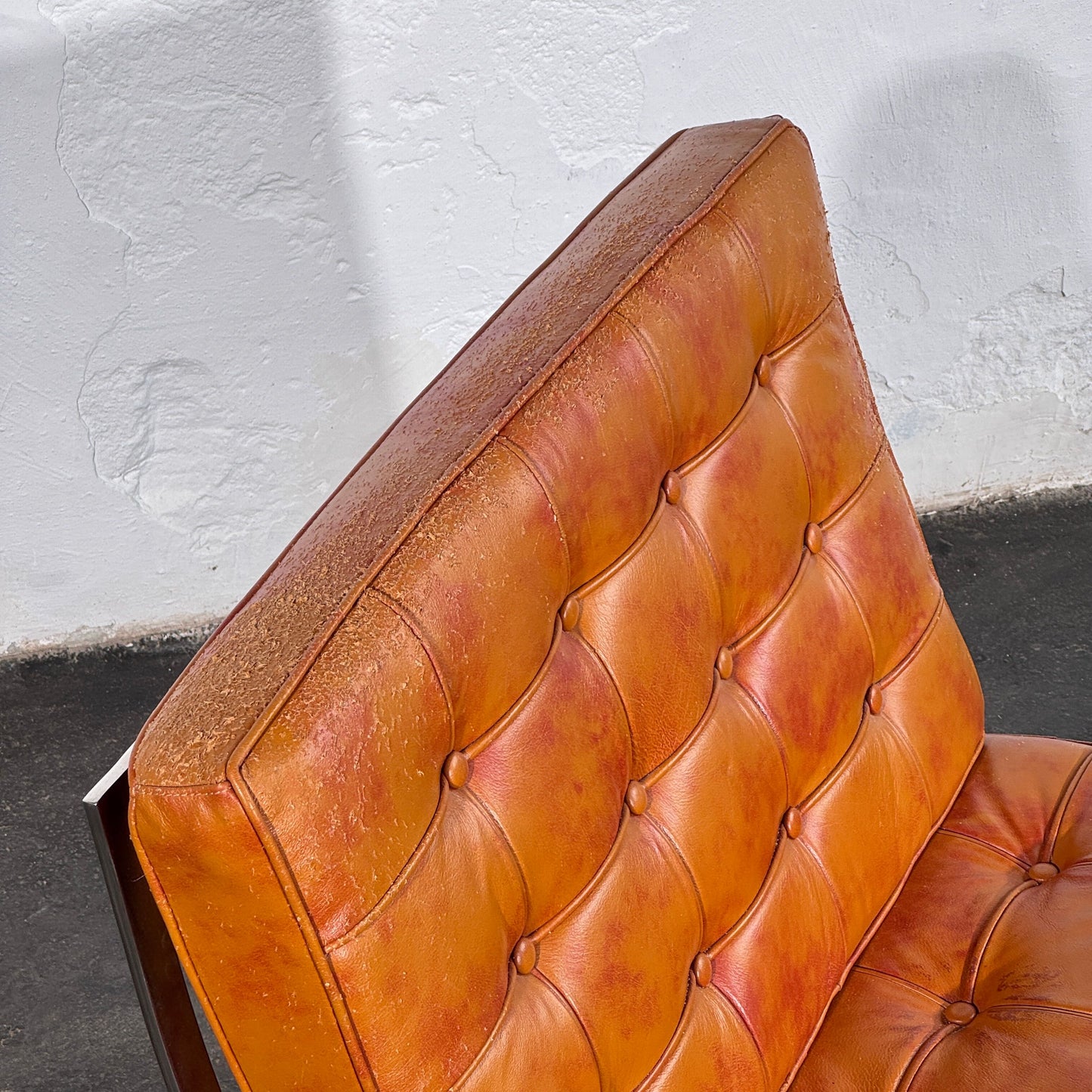 Barcelona Style Lounge Chair, Vintage Reproduction