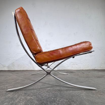Barcelona Style Lounge Chair, Vintage Reproduction
