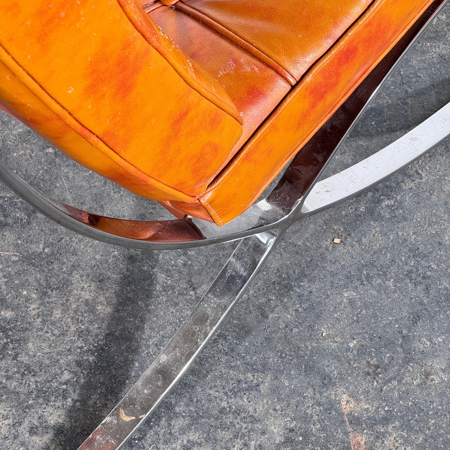 Barcelona Style Lounge Chair, Vintage Reproduction