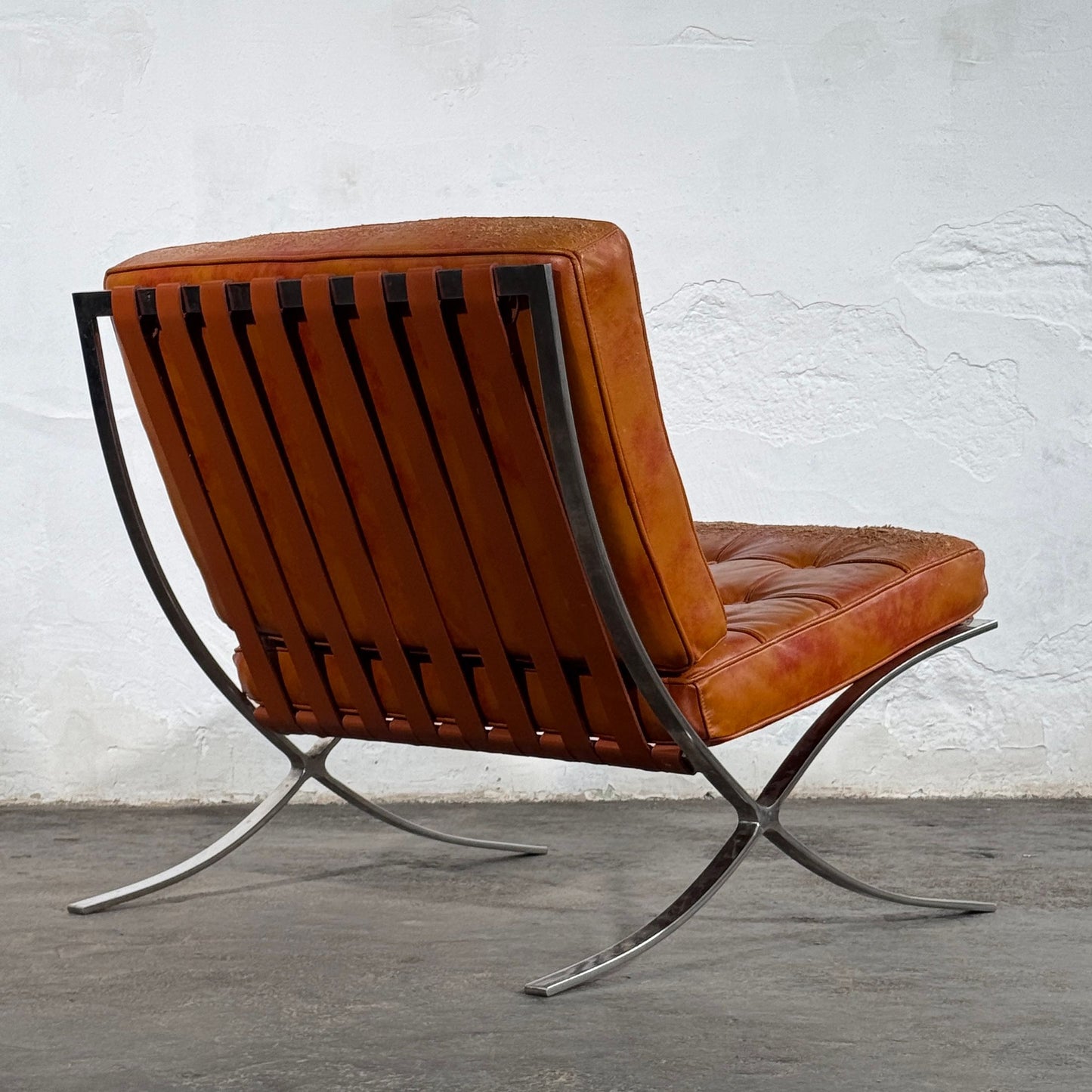 Barcelona Style Lounge Chair, Vintage Reproduction