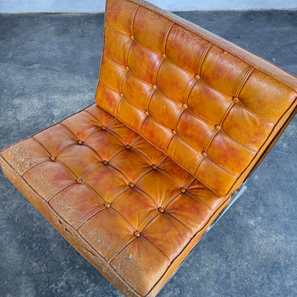Barcelona Style Lounge Chair, Vintage Reproduction