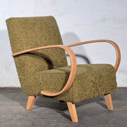 Pair of Jindrich Halabala Type C Armchairs, Fully Refurbished, 1930s