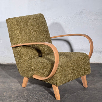 Pair of Jindrich Halabala Type C Armchairs, Fully Refurbished, 1930s