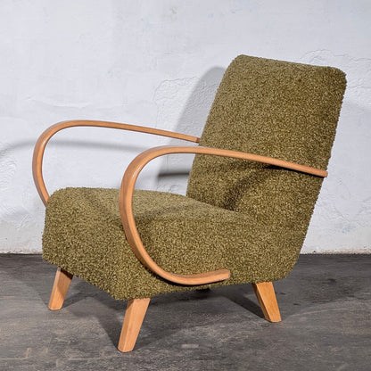 Pair of Jindrich Halabala Type C Armchairs, Fully Refurbished, 1930s
