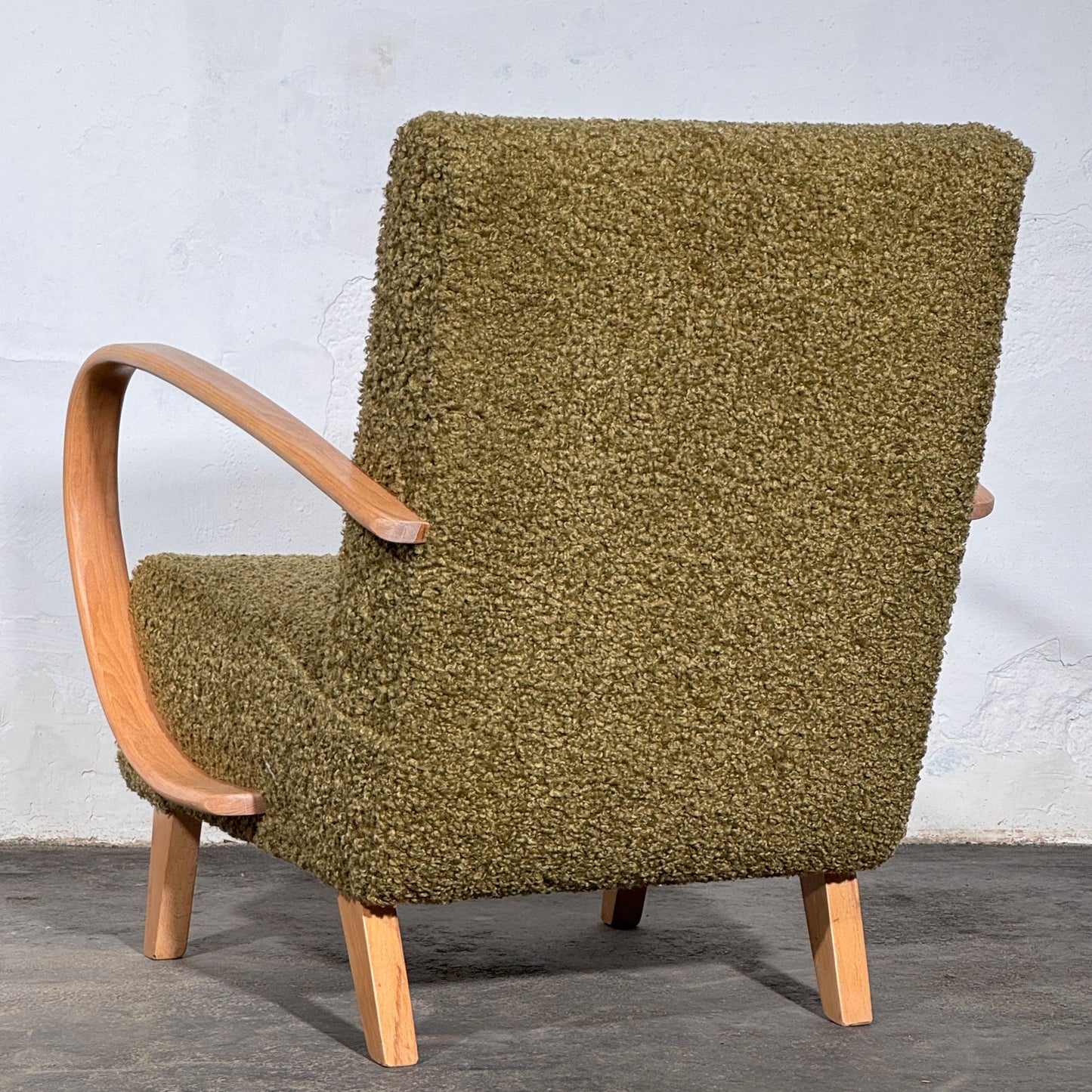 Pair of Jindrich Halabala Type C Armchairs, Fully Refurbished, 1930s