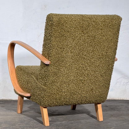 Pair of Jindrich Halabala Type C Armchairs, Fully Refurbished, 1930s