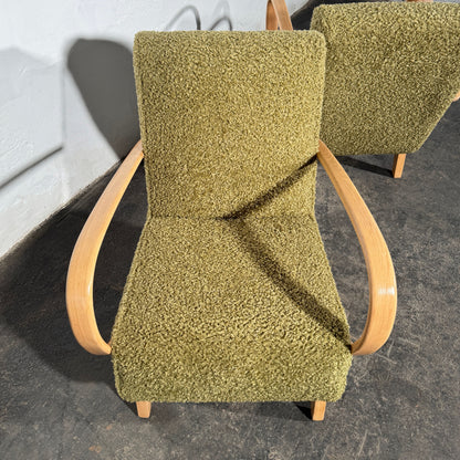 Pair of Jindrich Halabala Type C Armchairs, Fully Refurbished, 1930s