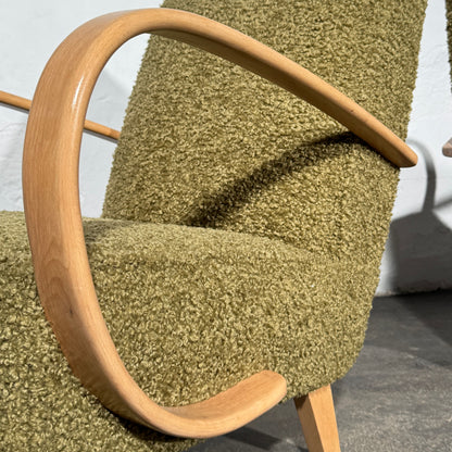 Pair of Jindrich Halabala Type C Armchairs, Fully Refurbished, 1930s