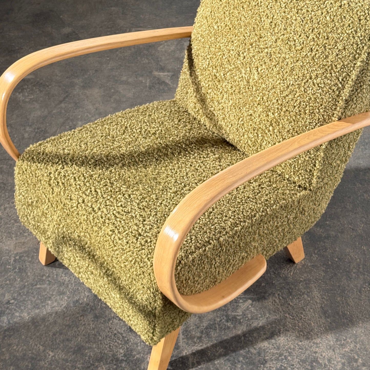 Pair of Jindrich Halabala Type C Armchairs, Fully Refurbished, 1930s