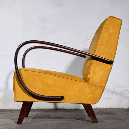 Pair of Jindrich Halabala Type C Armchairs, Fully Refurbished, 1930s