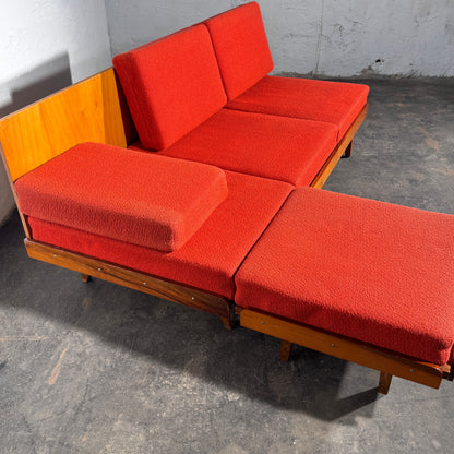 Tatra Nabytok Sofa Bed with Ottoman, 1960s