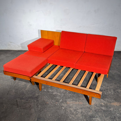 Tatra Nabytok Sofa Bed with Ottoman, 1960s