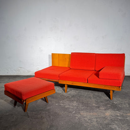Tatra Nabytok Sofa Bed with Ottoman, 1960s