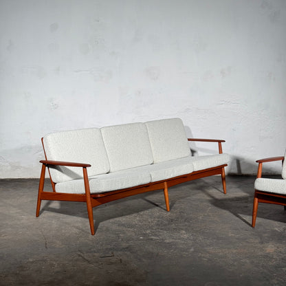 John Bone Teak Sofa Set with Two Armchairs, Fully Refurbished