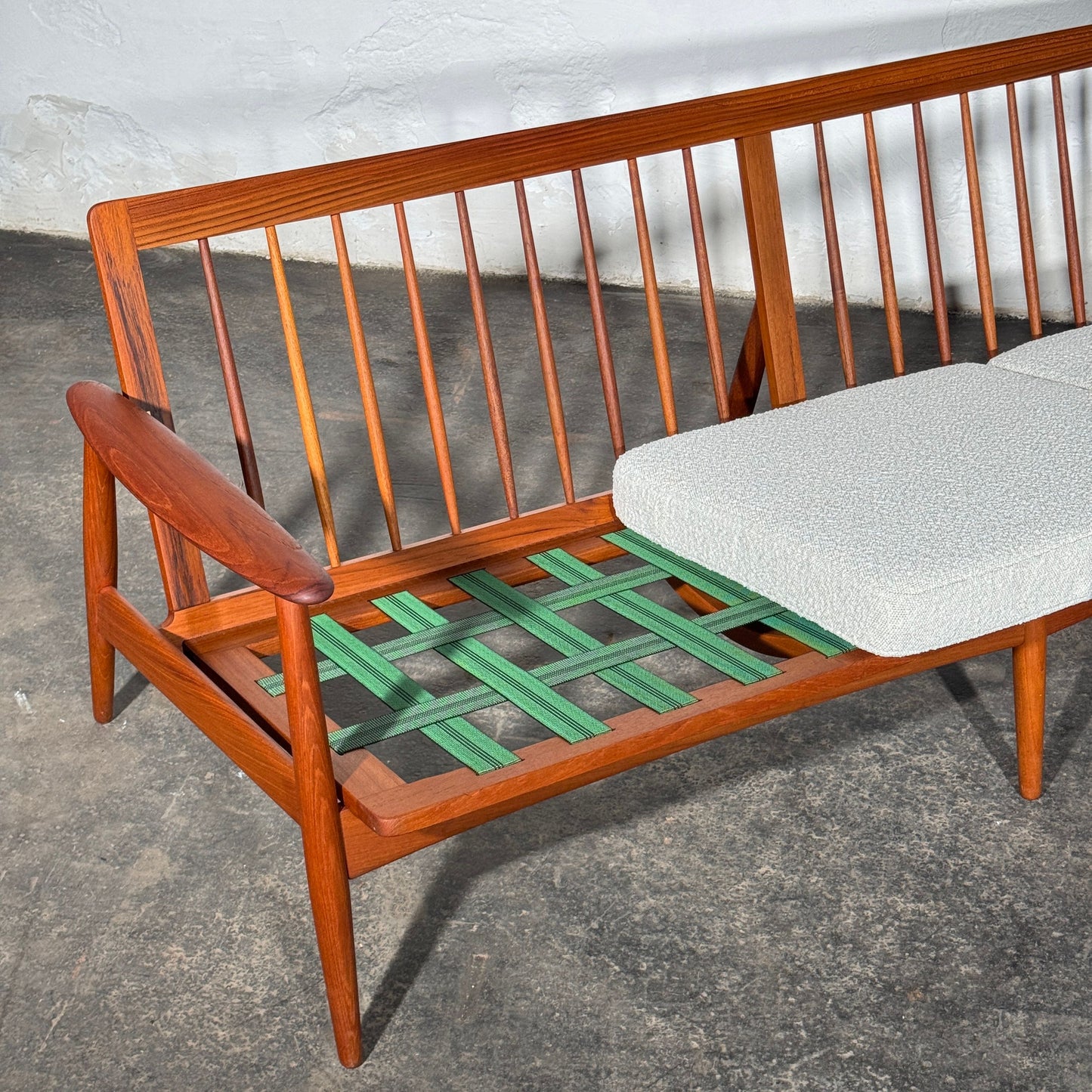 John Bone Teak Sofa Set with Two Armchairs, Fully Refurbished