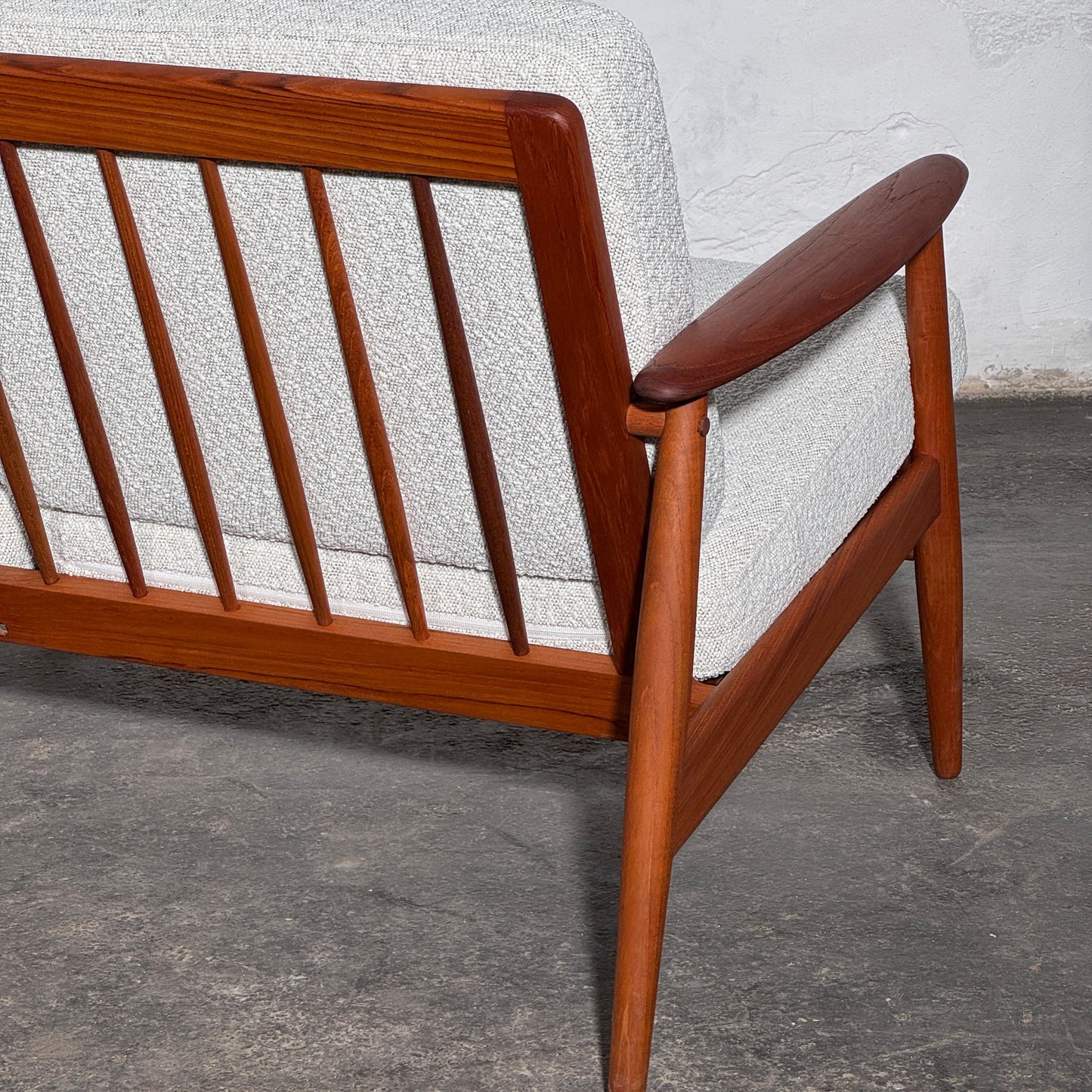 John Bone Teak Sofa Set with Two Armchairs, Fully Refurbished
