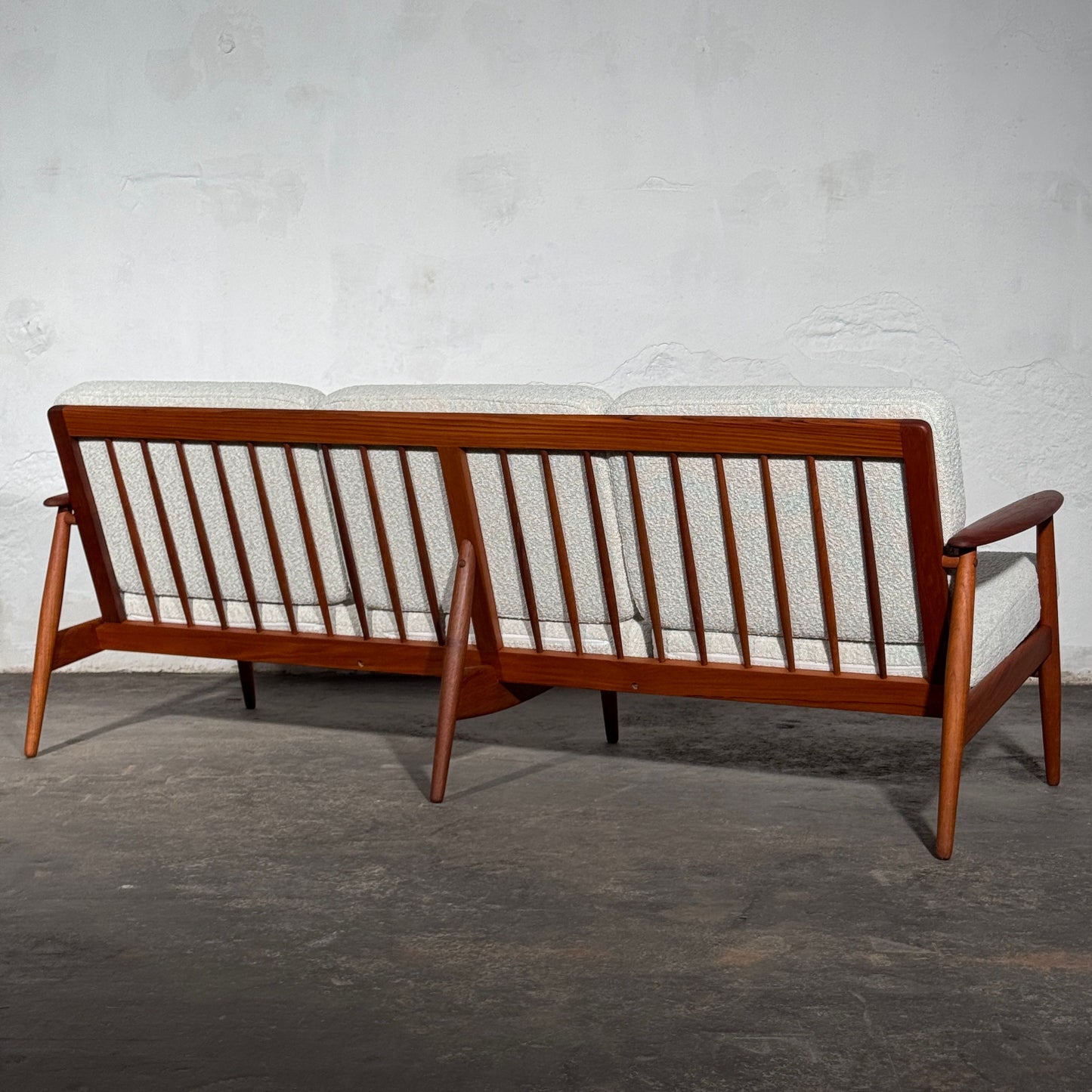 John Bone Teak Sofa Set with Two Armchairs, Fully Refurbished