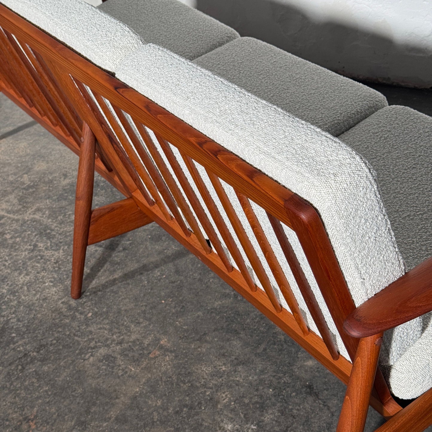 John Bone Teak Sofa Set with Two Armchairs, Fully Refurbished