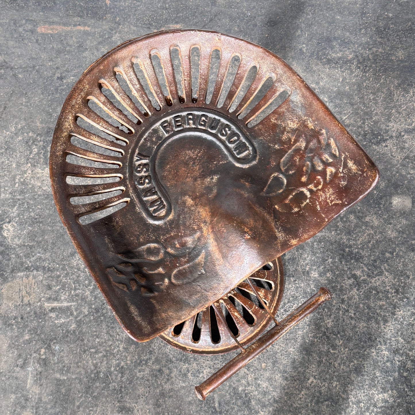 Massey Ferguson Cast Iron Tractor Seat Barstool