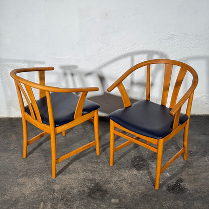Set of 4 Carl-Ewert Ekström Chairs, Blue Leather Upholstery, 1970s