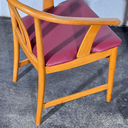 Set of 2 Carl-Ewert Ekström Chairs, Purple Leather Upholstery, 1970s