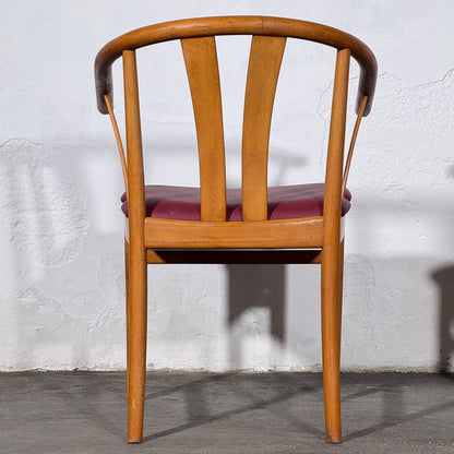 Set of 2 Carl-Ewert Ekström Chairs, Purple Leather Upholstery, 1970s