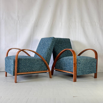 Pair of French Art-Deco Armchairs, 1960s