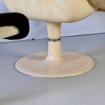 Hungarian Space Age Swivel Chair with Footrest, 1960s