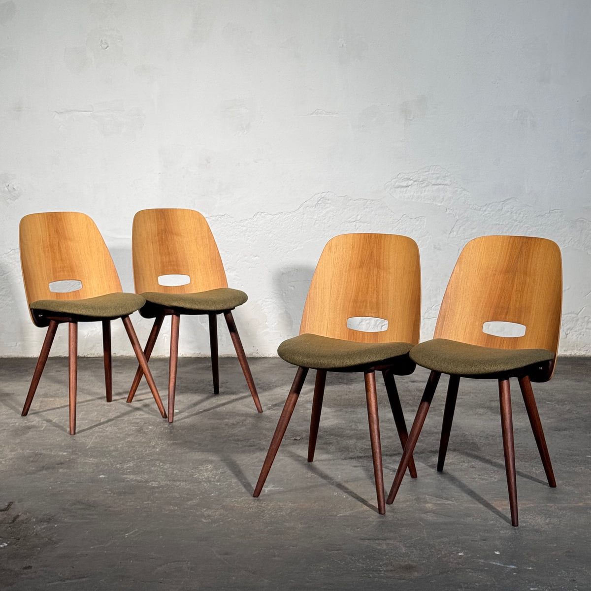 Lollipop Dining Chairs (Set of 4) by František Jirák for Tatra Nábytok, 1960s
