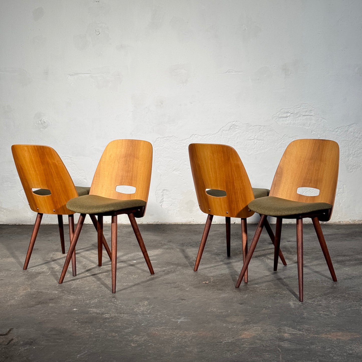 Lollipop Dining Chairs (Set of 4) by František Jirák for Tatra Nábytok, 1960s