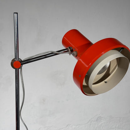 Josef Hurka Orange Double-Shade Floor Lamp, 1960s