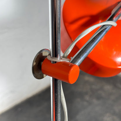 Josef Hurka Orange Double-Shade Floor Lamp, 1960s