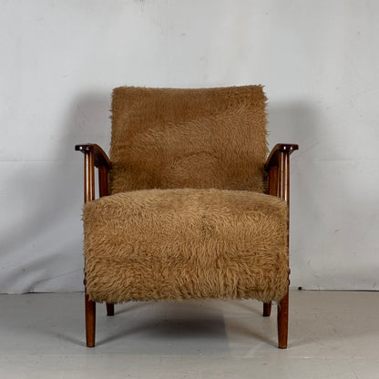 Romanian Furry Armchair, 1960s