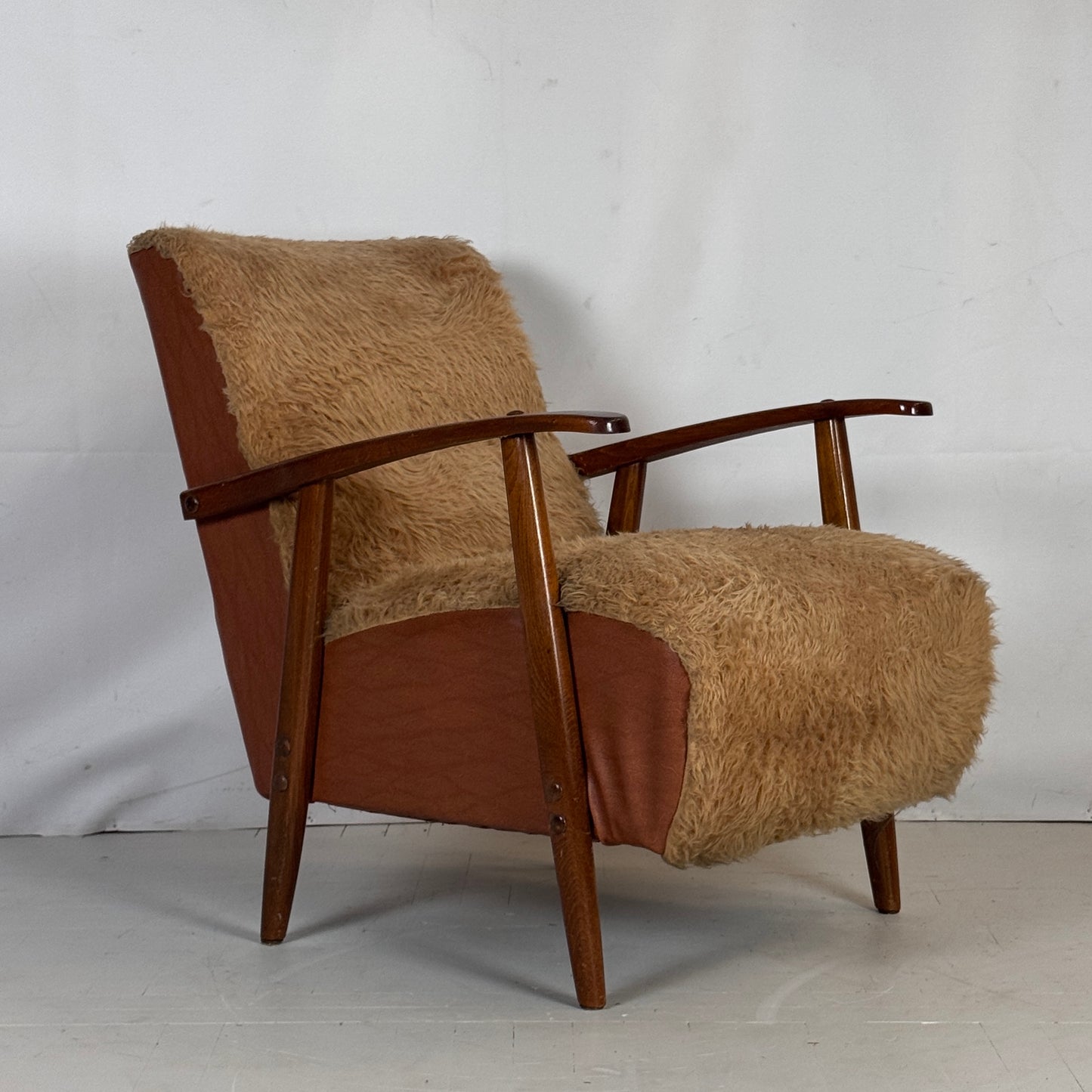 Romanian Furry Armchair, 1960s