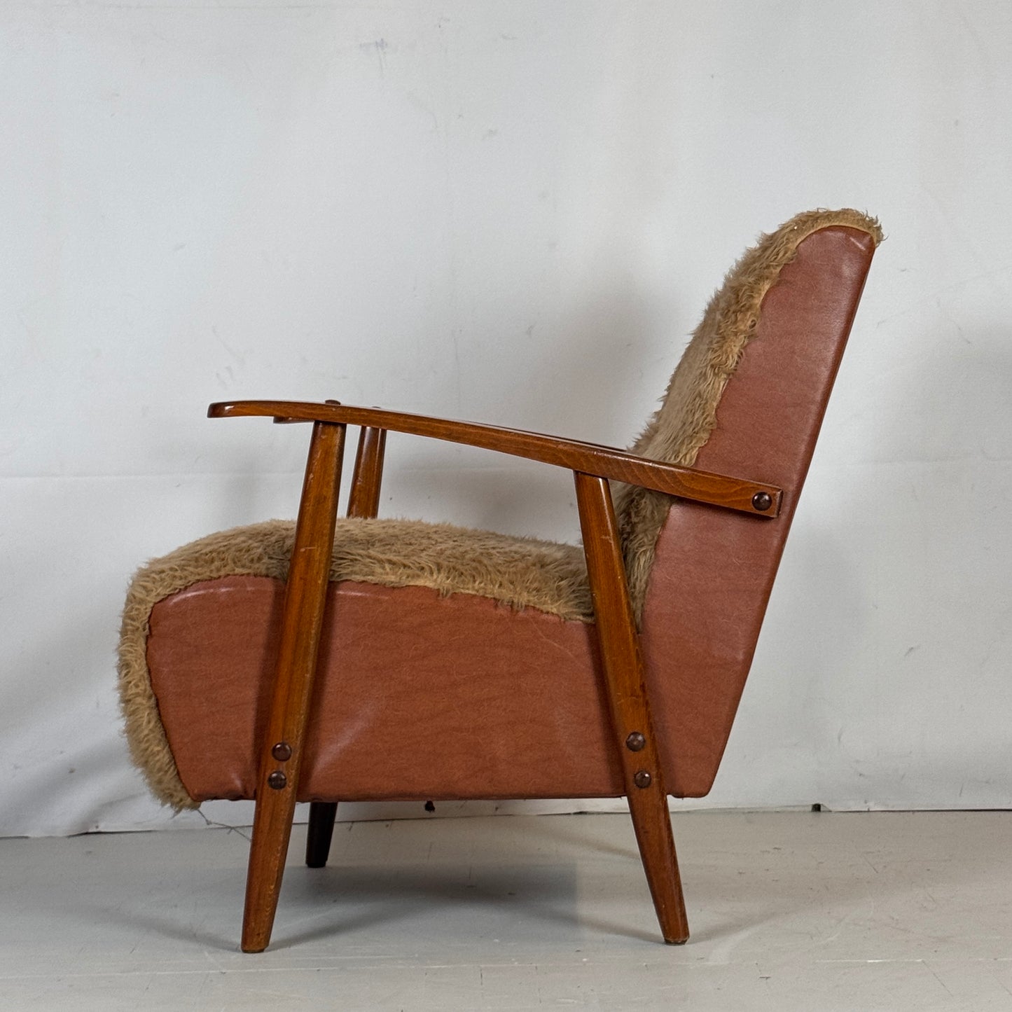 Romanian Furry Armchair, 1960s