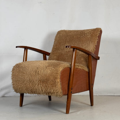Romanian Furry Armchair, 1960s